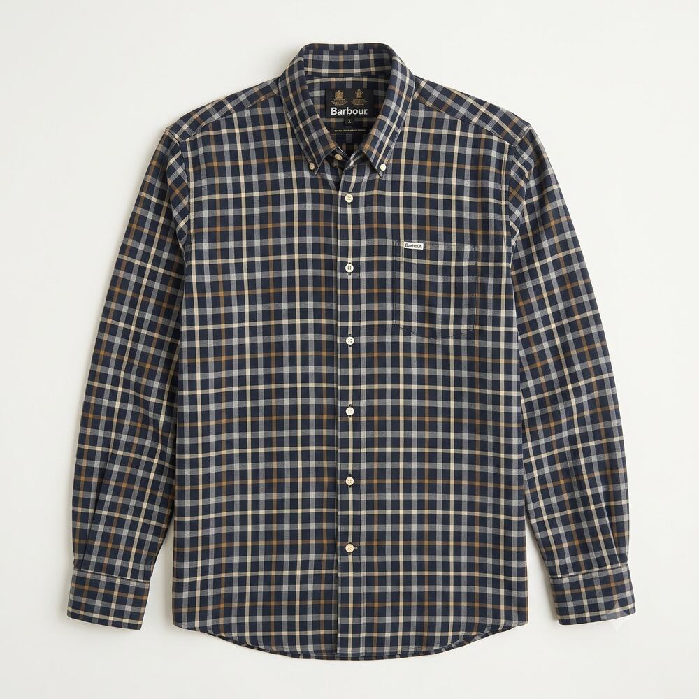 Barbour Mens M Heritage Outdoors Preppy Coll Thermo Check Button-Down Shirt